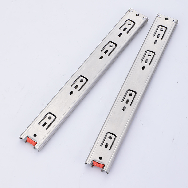 4515 stainless steel slide rail, thickened three-section silent damping buffer steel ball guide rail, cabinet drawer pulley track Specification drawing