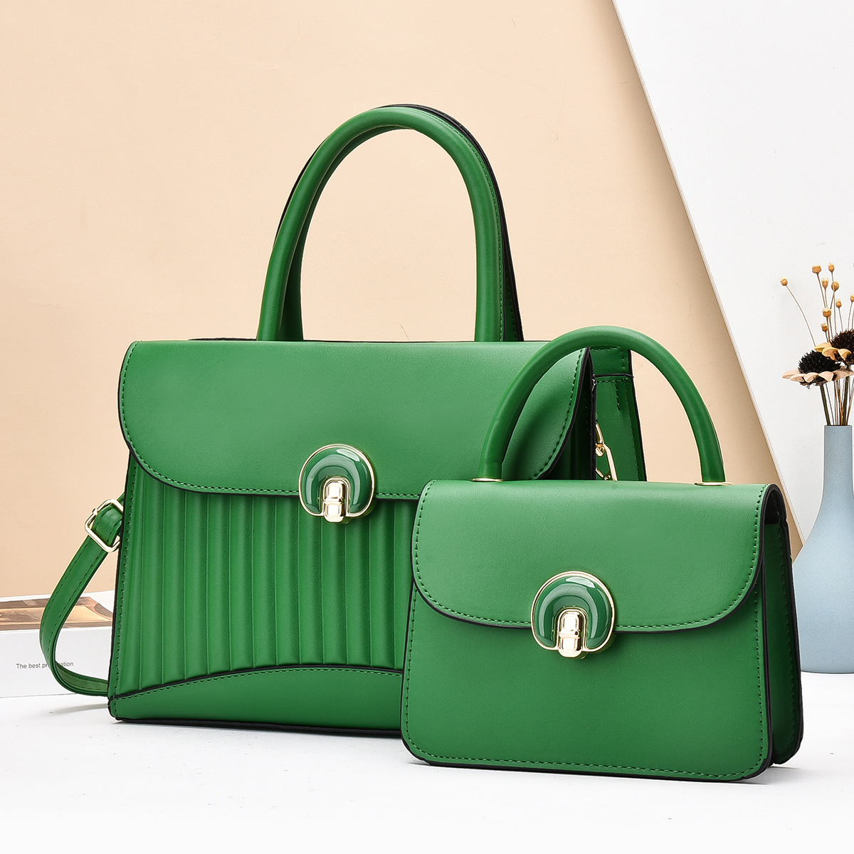 Large-capacity hand-held women's bag, crocodile pattern two-piece set, mother and child bag, new cross-border fashion for women, single shoulder slanted full figure