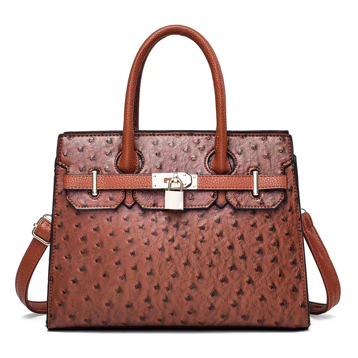 High-end and stylish handbags, new trendy Kelly bags, versatile crossbody single-shoulder bags, ostrich-patterned platinum bags, large bags Application Scenario
