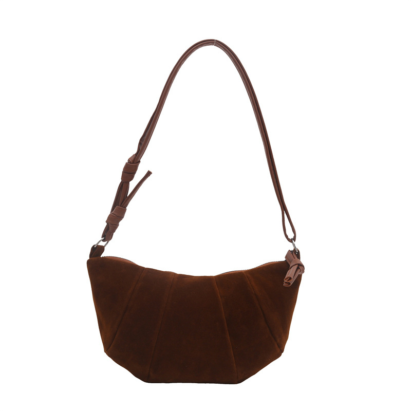 A new vintage underarm bag for women in the autumn and winter of 2024, featuring a matte texture single-shoulder crossbody bag with a patchwork horn bag Item Picture