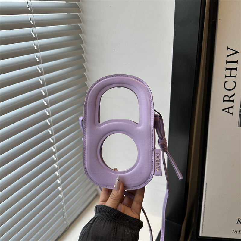 2025 Summer New candy-colored mobile phone bag, personalized women's crossbody bag, trendy and unique hollowed-out single-shoulder bag, small bag full figure