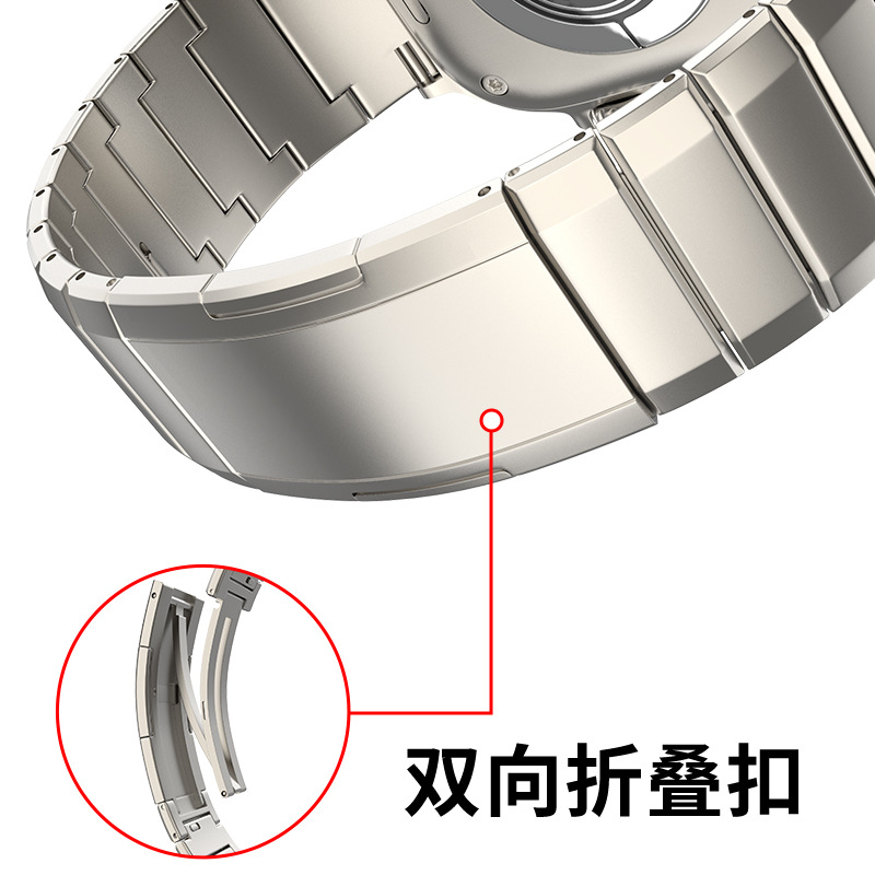 Suitable for AppleWatch, iWatch S10, with a side-sliding quick-release titanium metal strap details Picture
