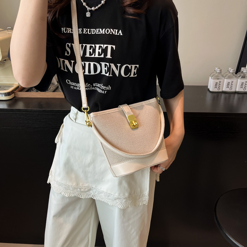 Cross-border niche retro bag for women, 2025 new style, high-end and versatile hand-held bucket bag, single-shoulder crossbody bag Specification drawing