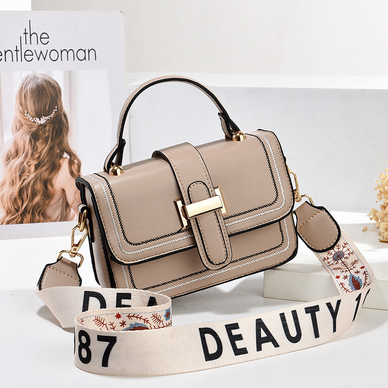 Ladies' small square bag 2025 New high-end wide crossbody women's bag, large-capacity handbag, fashionable and versatile single-shoulder bag Specification drawing