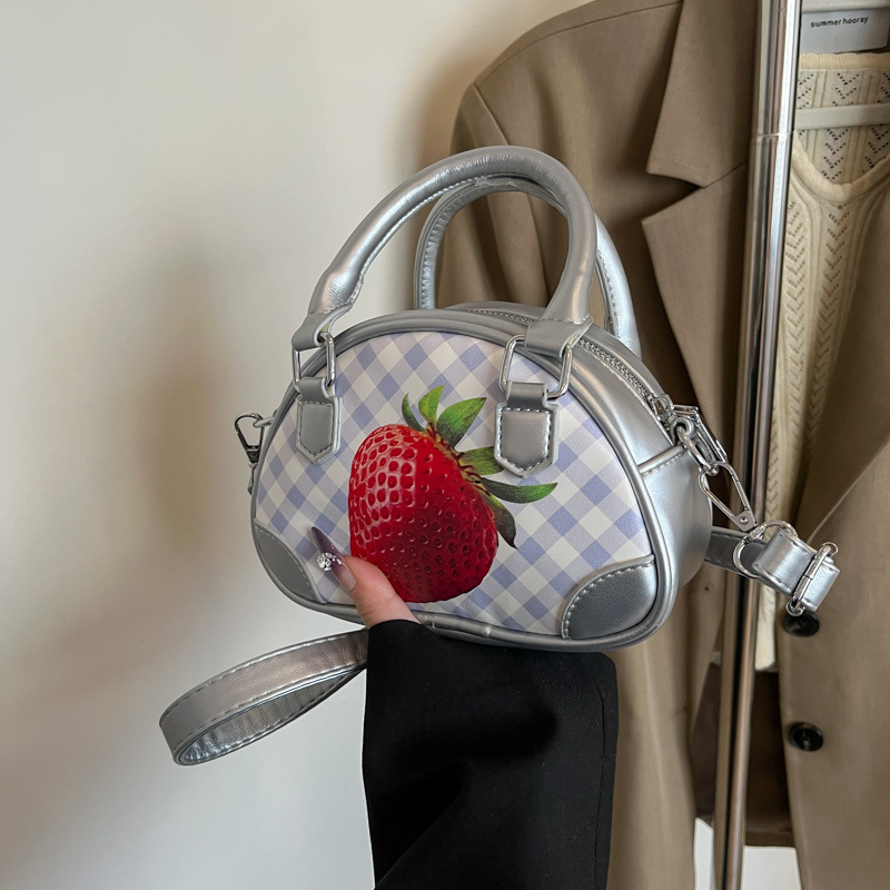A high-end retro checkered hand-held crossbody bag for women 2025, a fashionable and versatile single-shoulder bag with a niche design details Picture
