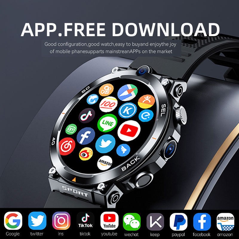 H10 Cross-border All-Network 4G smartwatch, Android card insert, nfc multi-functional heart rate mobile phone video smartwatch Specification drawing