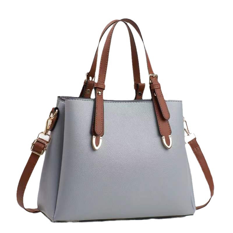 New solid-color PU elegant single-shoulder crossbody bag, cross-border versatile, fashionable and trendy handbag, high-quality and elegant mom bag Item Picture