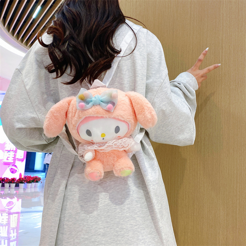 The new cartoon Sanrio Melody Kuromi backpack claw machine doll can be exchanged for festival gifts directly from the manufacturer Specification drawing