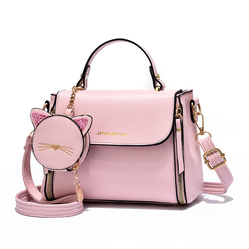 "2024 New Korean-style stylish small square bag, fashionable cat single-shoulder crossbody bag, ladies' handbag. Item Picture