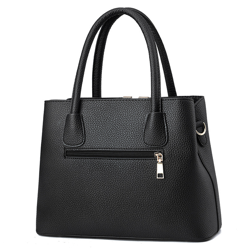 Cross-border foreign trade women's bag 2022 Autumn/Winter New lychee pattern handbag, large-capacity women's single-shoulder bag for middle-aged mothers Specification drawing
