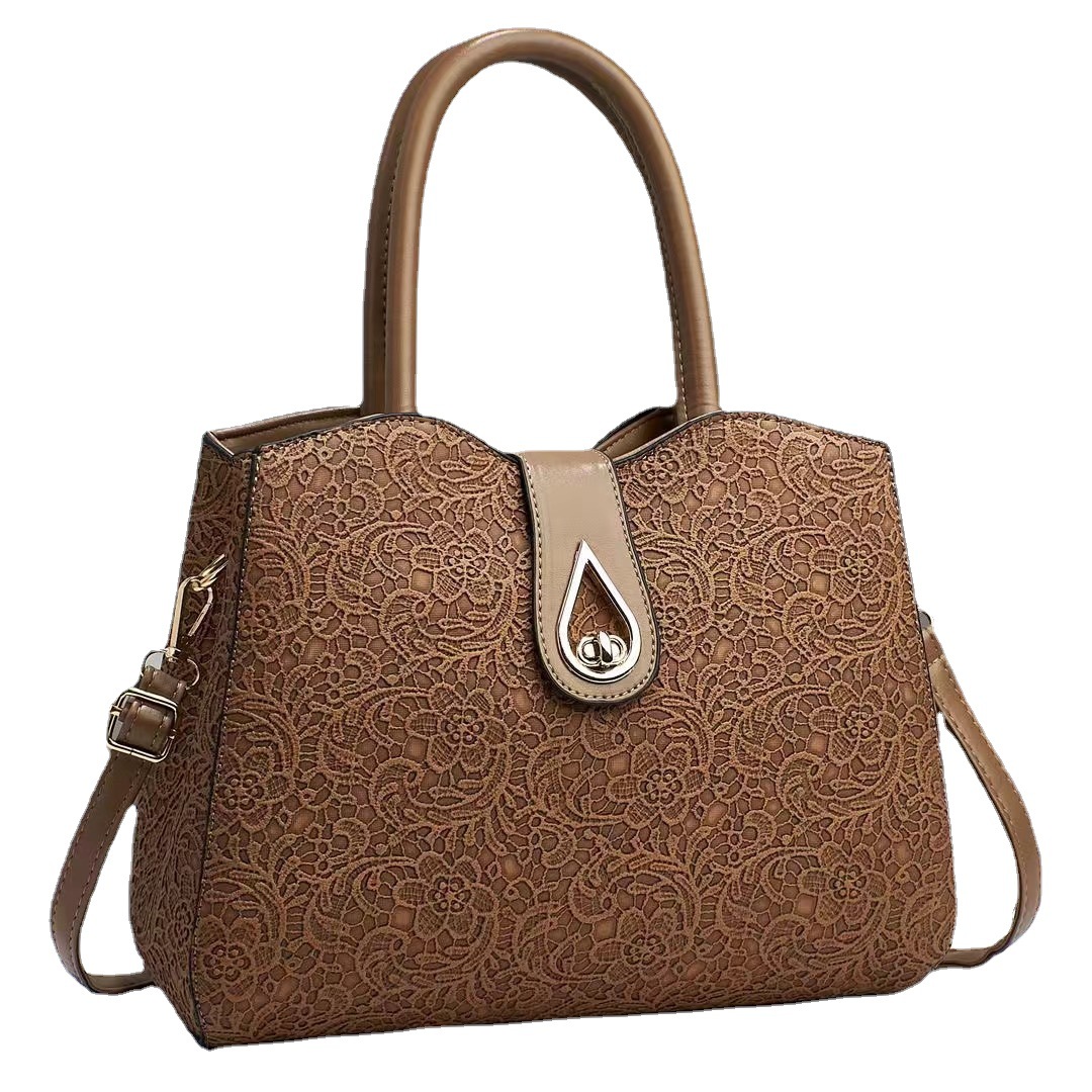 Embossed women's bag 2024 New large-capacity single-shoulder bag, fashionable, trendy, simple and versatile crossbody bag, PU women's bag Item Picture