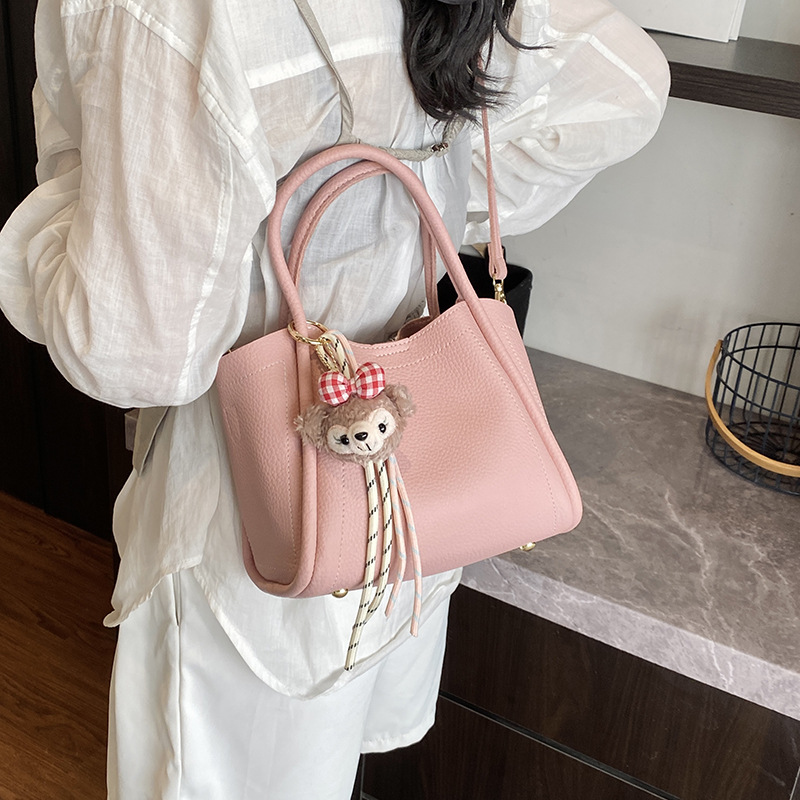 Cross-border handbag, women's large-capacity commuting soft leather single-shoulder bucket bag, 2025 new style, high-end crossbody tote bag Specification drawing