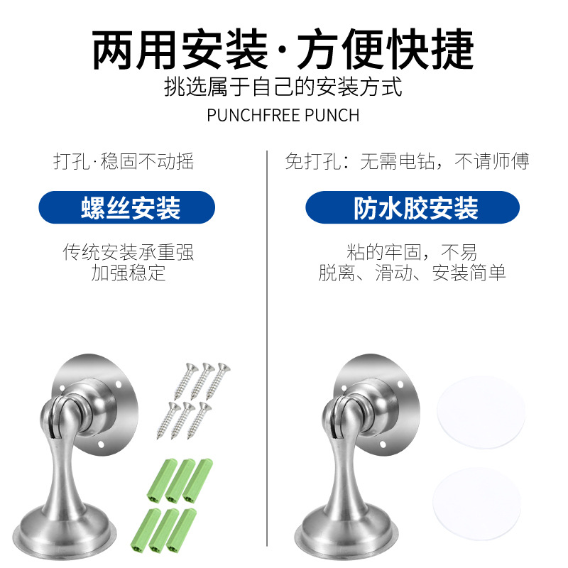 High-strength magnetic door suction, no need for drilling, invisible door suction device, bathroom door blocking, door blocking, door top, preventing door from hitting the wall suction Specification drawing