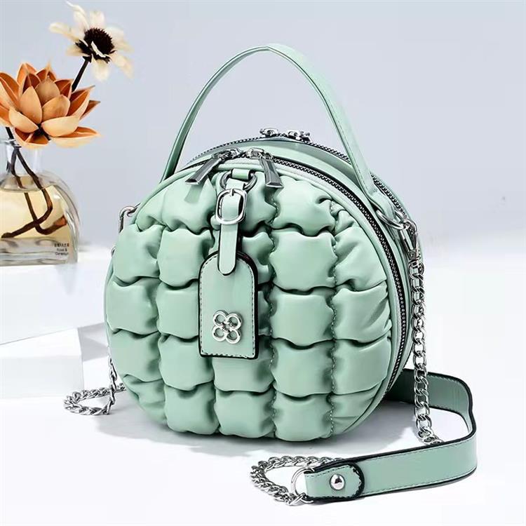 ladies bag 2024 New pleated chanel-style, stylish and ladylike, cute round bag details Picture