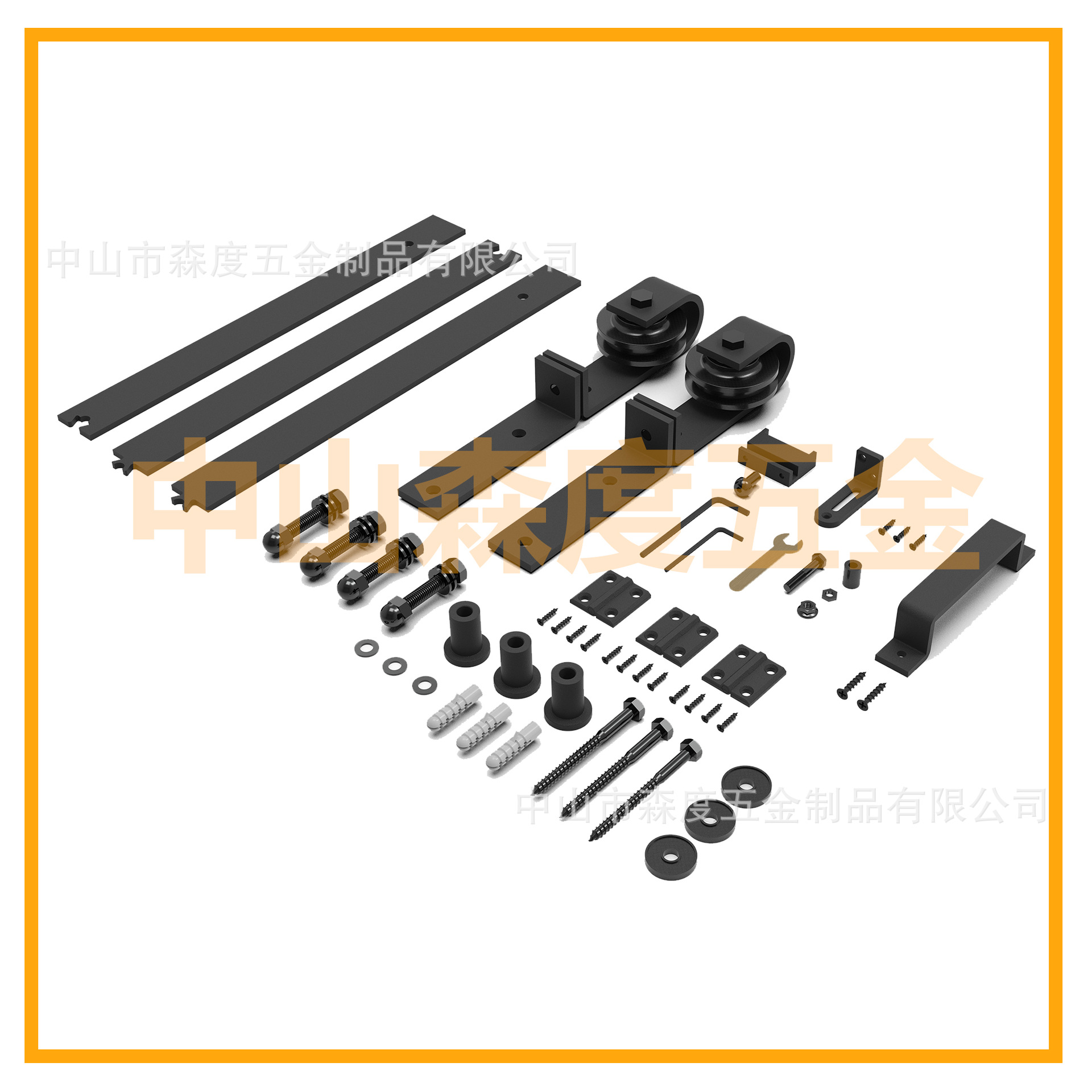 Barn door, folding door, sliding door, track, slide rail, hardware guide rail, door slide accessories, complete set of barn door hanging rail details Picture
