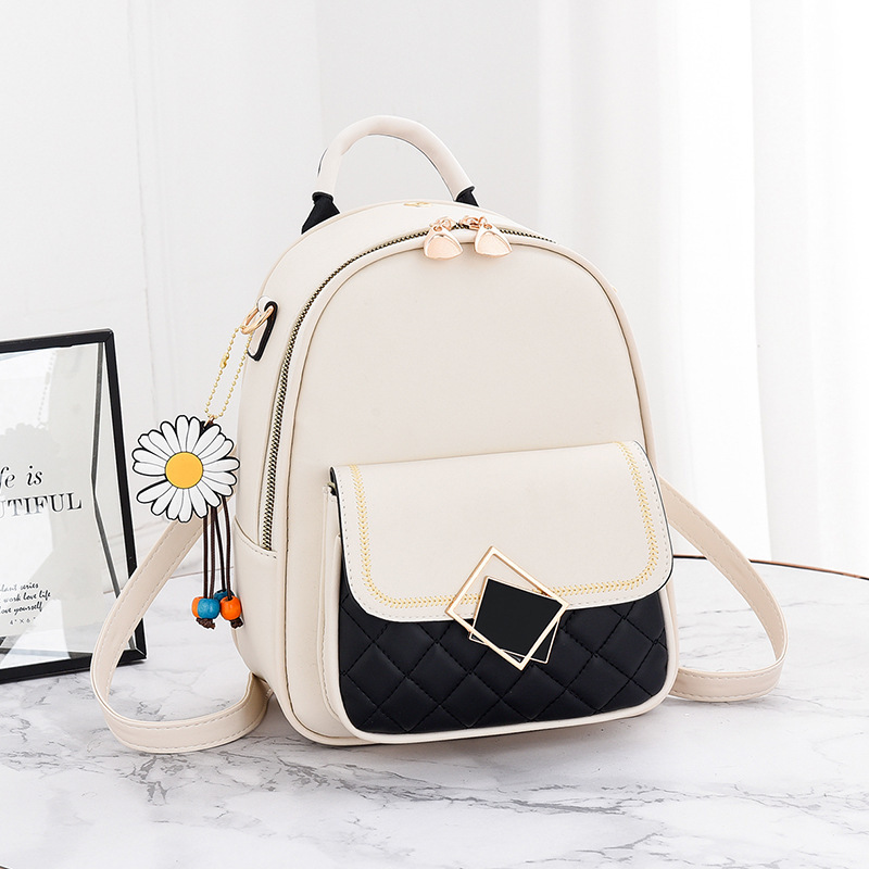 ins 2022 New Korean-style fashionable and trendy backpacks, women's small bags, women's backpacks, leather schoolbags details Picture