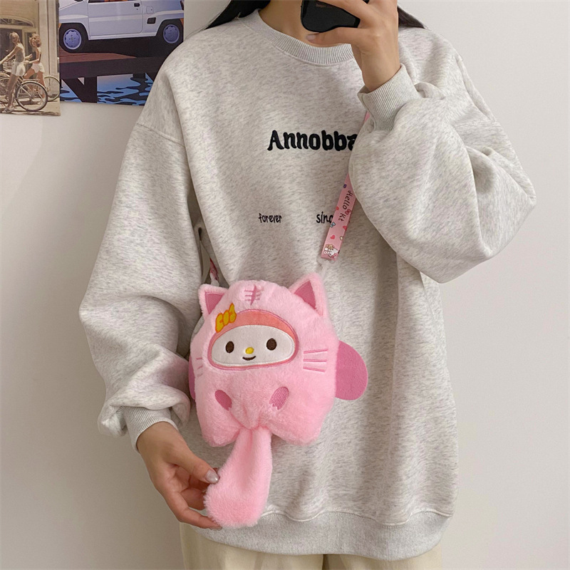 Cartoon plush bag for women 2023 New style Clownfish crossbody bag, children's claw machine, cute doll manufacturer wholesale Specification drawing