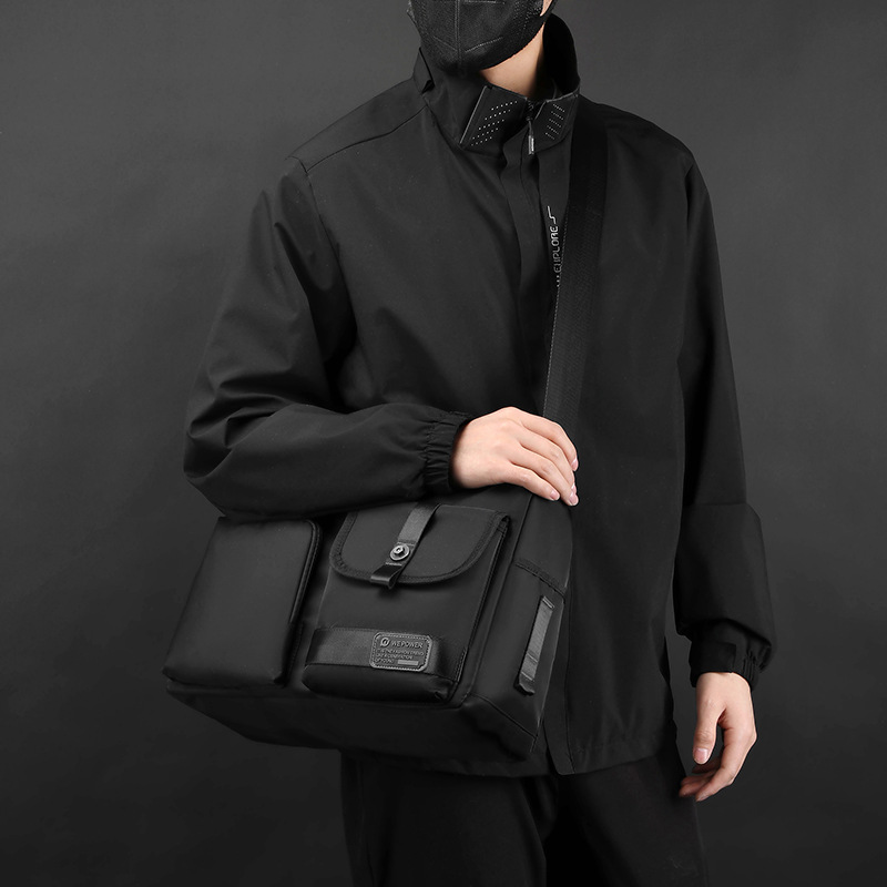 WEPOWER's new men's crossbody bag, a casual and trendy men's bag, an outdoor backpack, and a large-capacity crossbody single-shoulder bag Specification drawing