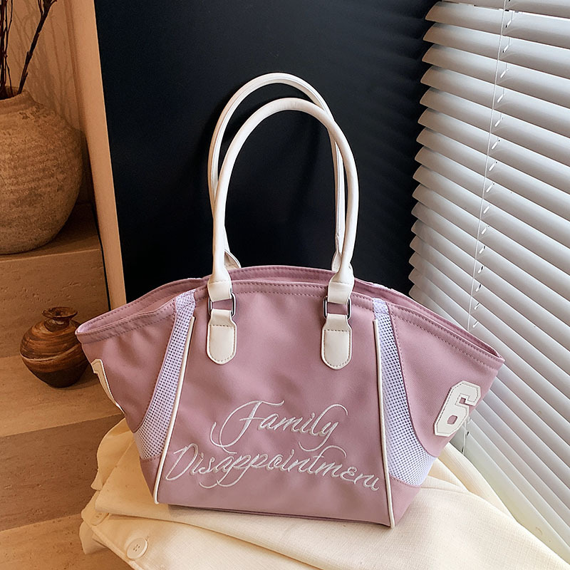 Commuting large-capacity women's 2025 new style casual and versatile nylon fabric single-shoulder crossbody bag and hand-held tote bag details Picture