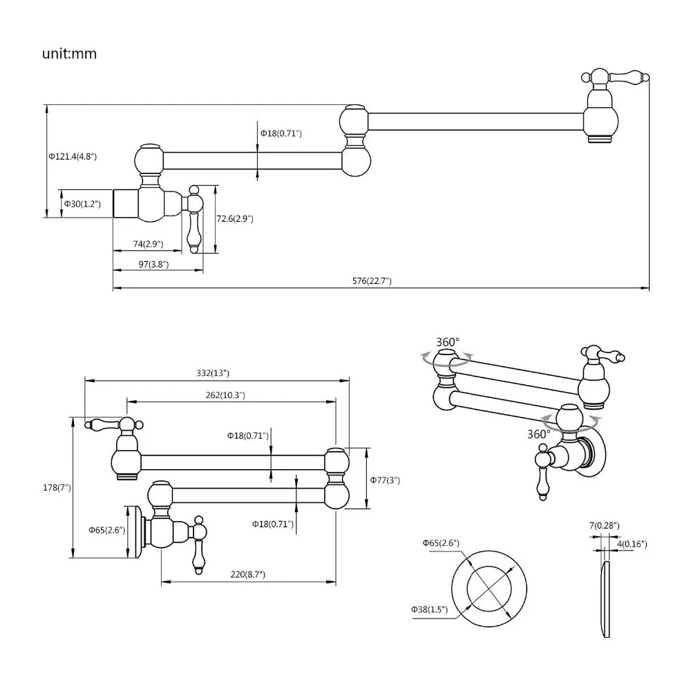Cross-border all-copper antique folding universal faucet, washbasin, basin faucet, single-cooling universal faucet Application Scenario
