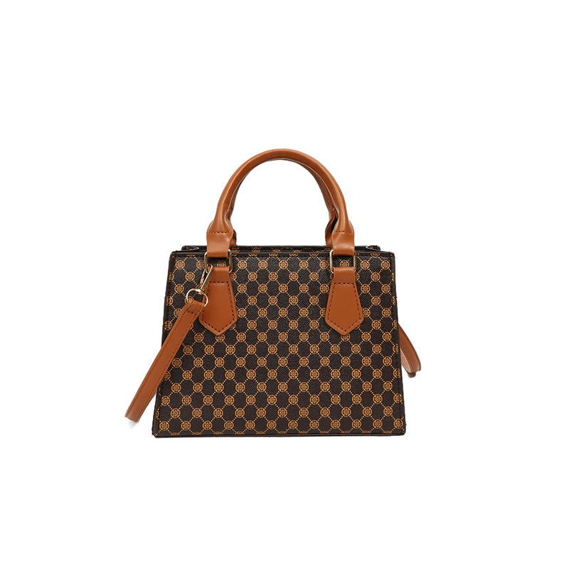 2024 New retro, stylish, casual and simple checkered, fashionable single-shoulder, crossbody and hand-carry small square bag for women Item Picture