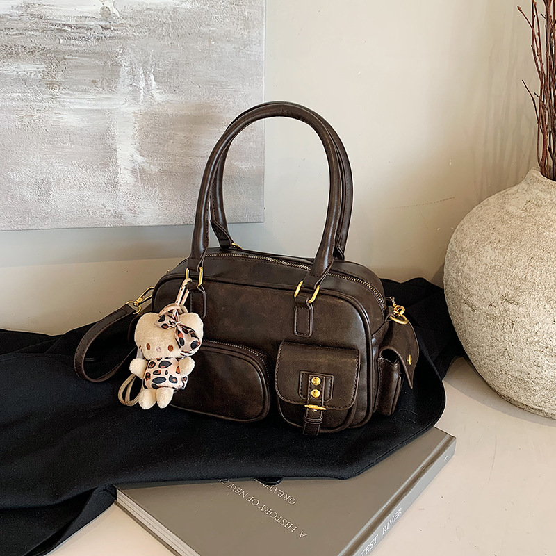 Retro commuting bag for women, large-capacity 2024 new style, fashionable, casual and niche crossbody bag, hand-held work pillow bag Specification drawing