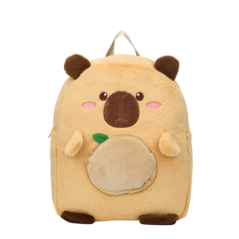 New Capibara plush toy bag, cute capybara backpack, large-capacity multi-purpose bag, doll bag, direct supply Item Picture