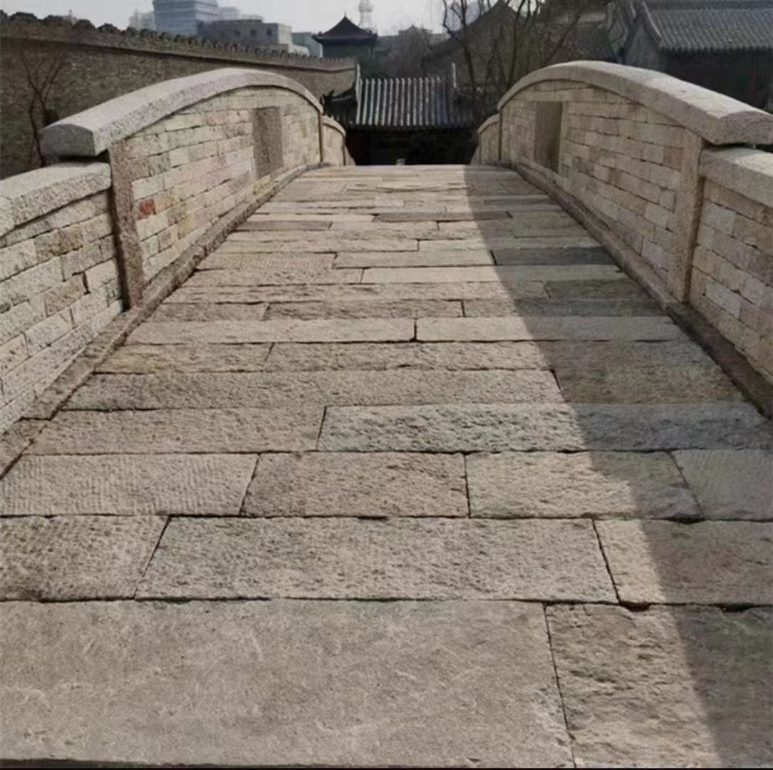 Steps, treads, old stone slabs, wall tops, old stones, natural granite, antique and aged stone slabs, floor paved with old stone slabs Specification drawing