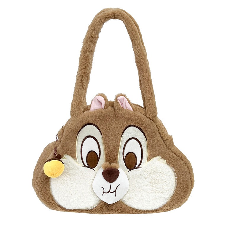 The gluttonous chipmunk Qiqi single-shoulder handbag, a large-capacity cartoon tote bag for autumn and winter, a casual and cute underarm bag Item Picture