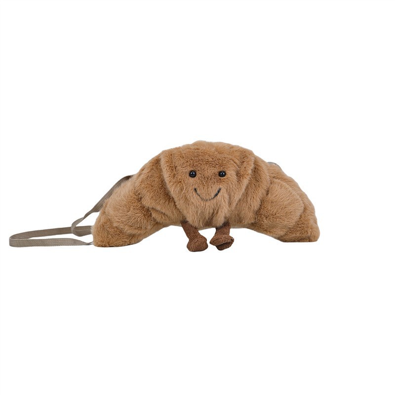 New cartoon croissants, fun crossbody bags, girlish gifts, change keys, bags, dolls, plush toy bags Item Picture