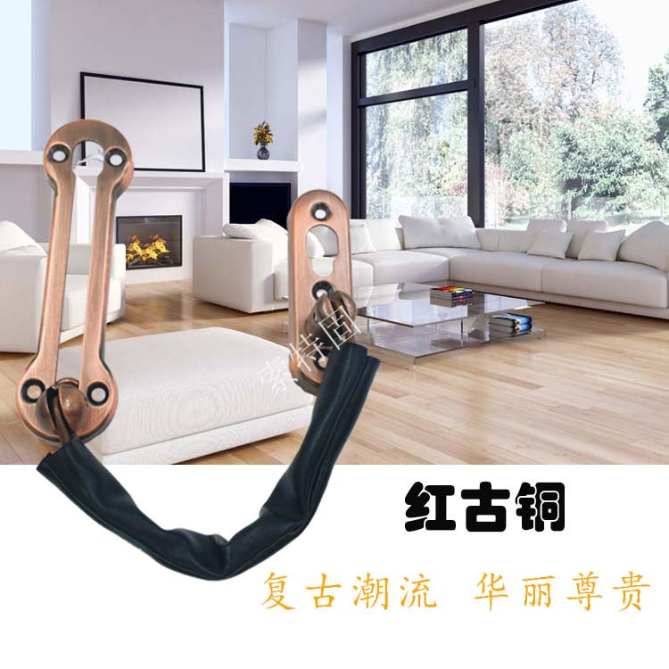 Anti-theft chain stainless steel door bolt, hotel and guesthouse door anti-theft latch chain door, thickened door latch latch chain safety chain Specification drawing
