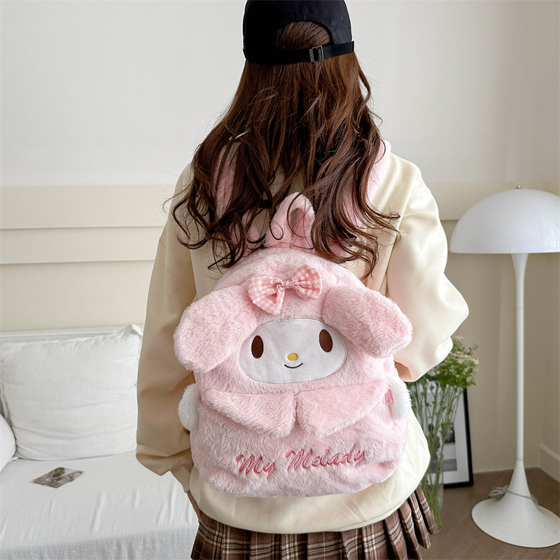 This new cartoon casual school backpack can hold A4 paper and has a large capacity. It is a cute travel storage bag for girls Specification drawing
