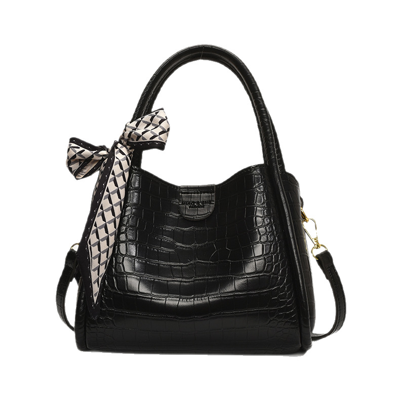 High-end stone-patterned hand-held bucket bag for women, new model 2025, a niche and versatile casual single-shoulder crossbody bag for commuting Item Picture