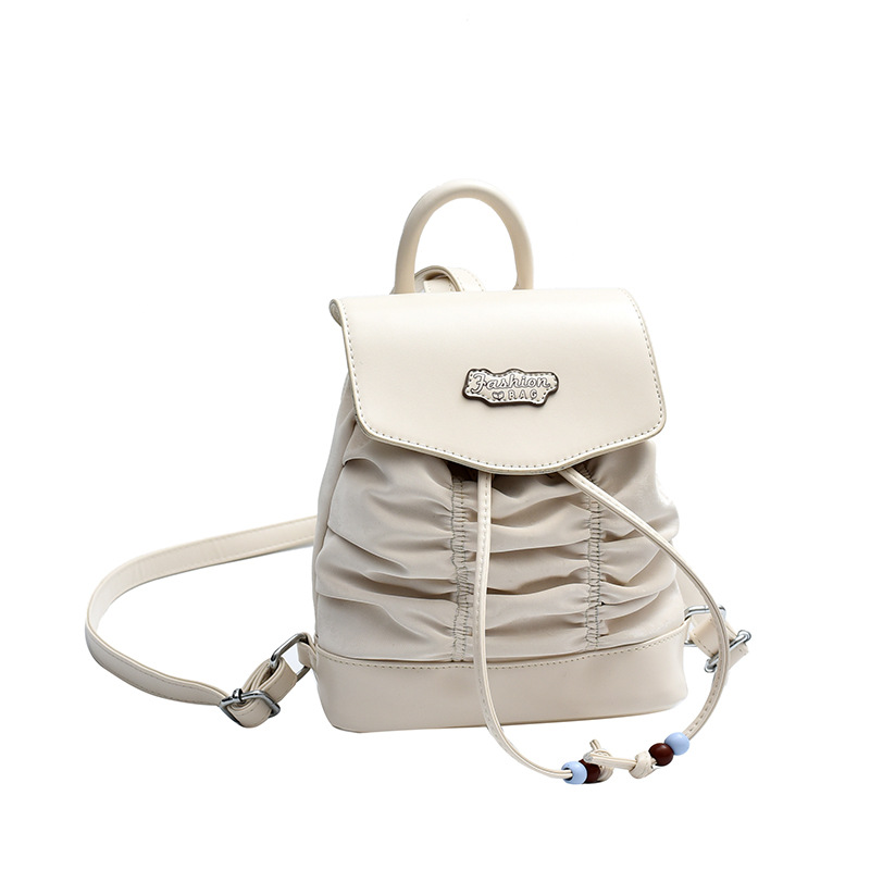 Casual and versatile, college-style, high-end pleated bag for women 2025, new niche design, stylish and fashionable backpack Item Picture