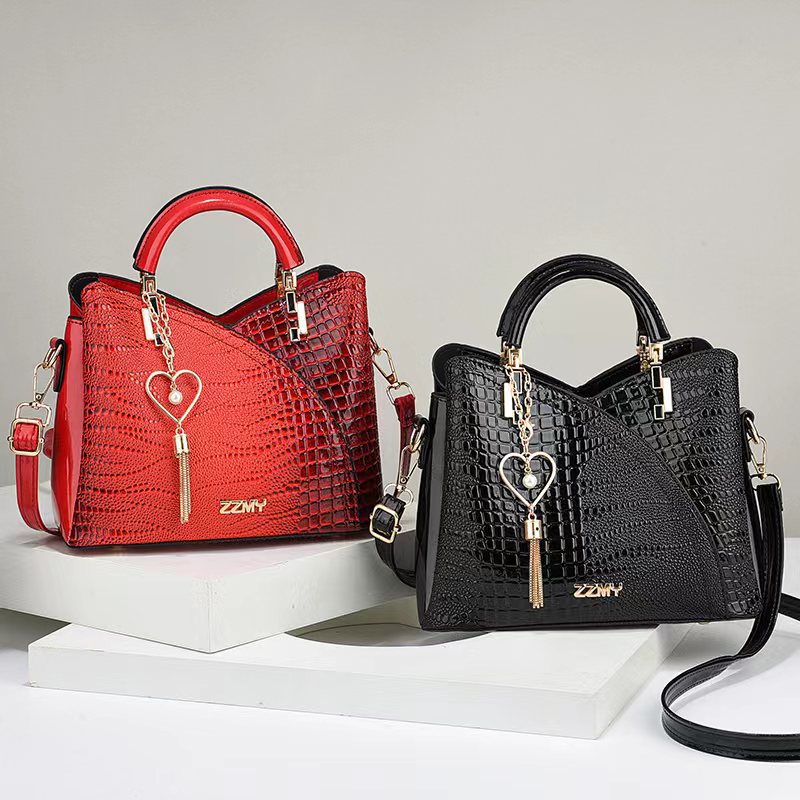 Newly launched women's bags, elegant and high-quality mom bags, handbags, crocodile leather texture single-shoulder bags for wholesale Specification drawing