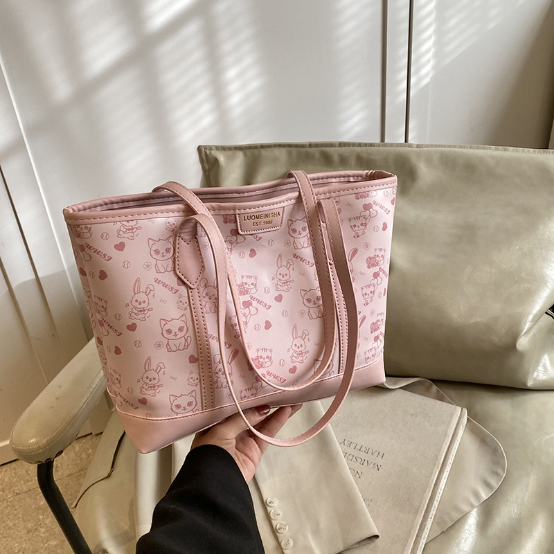 Large-capacity bag for women, 2025 new style casual and versatile single-shoulder shopping bag, fashionable student commuting tote bag for class Specification drawing