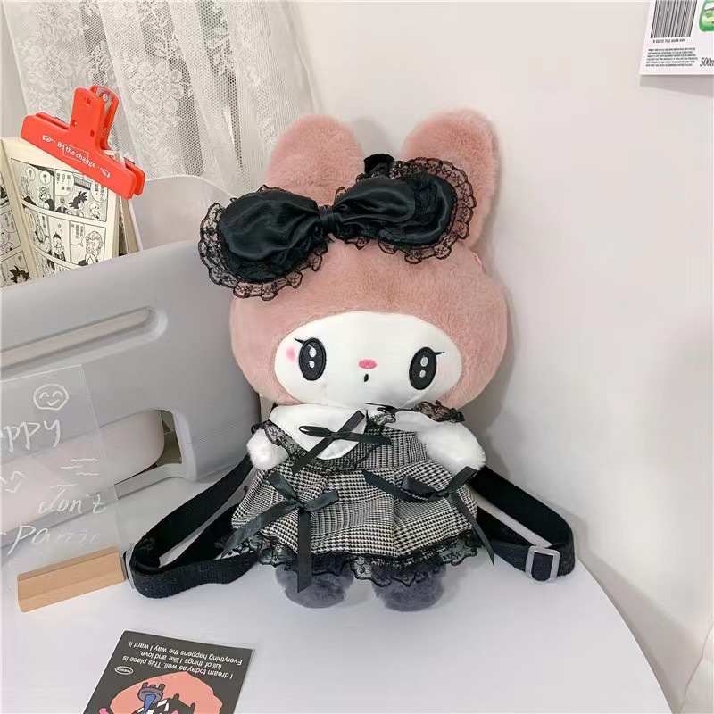 Japanese-style cute dress doll backpack, cute Kuromi girl doll doll bag, children's birthday gift Application Scenario