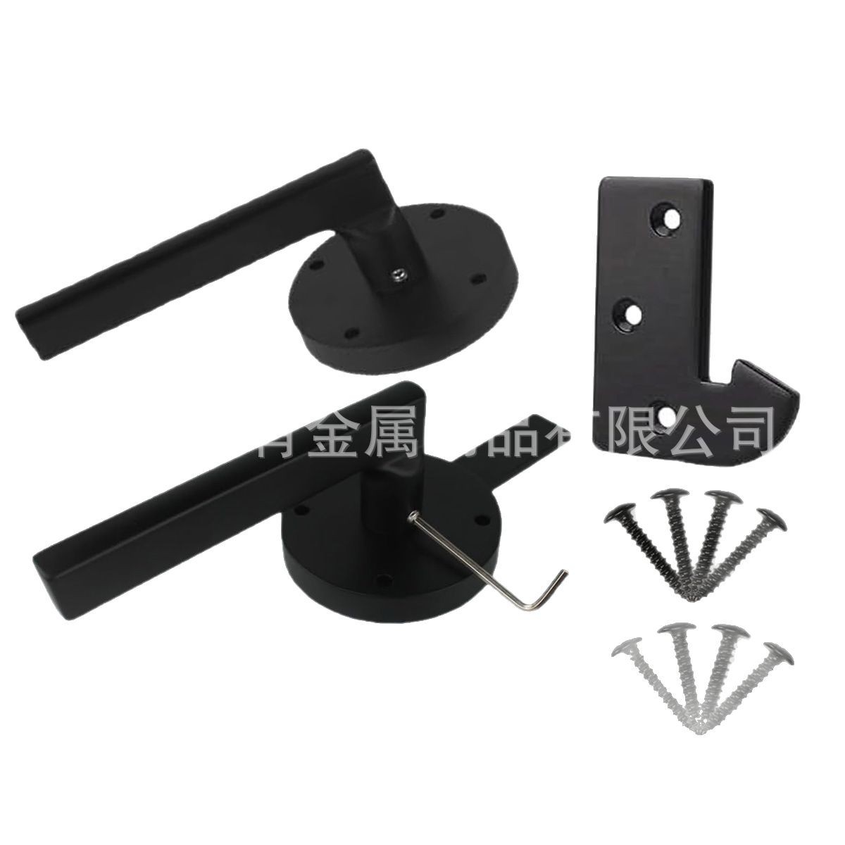 Wholesale e-commerce barn door handles, black aluminum double-sided door bolts, latches, heavy-duty wooden fences, door bolts, and hardware accessories Item Picture