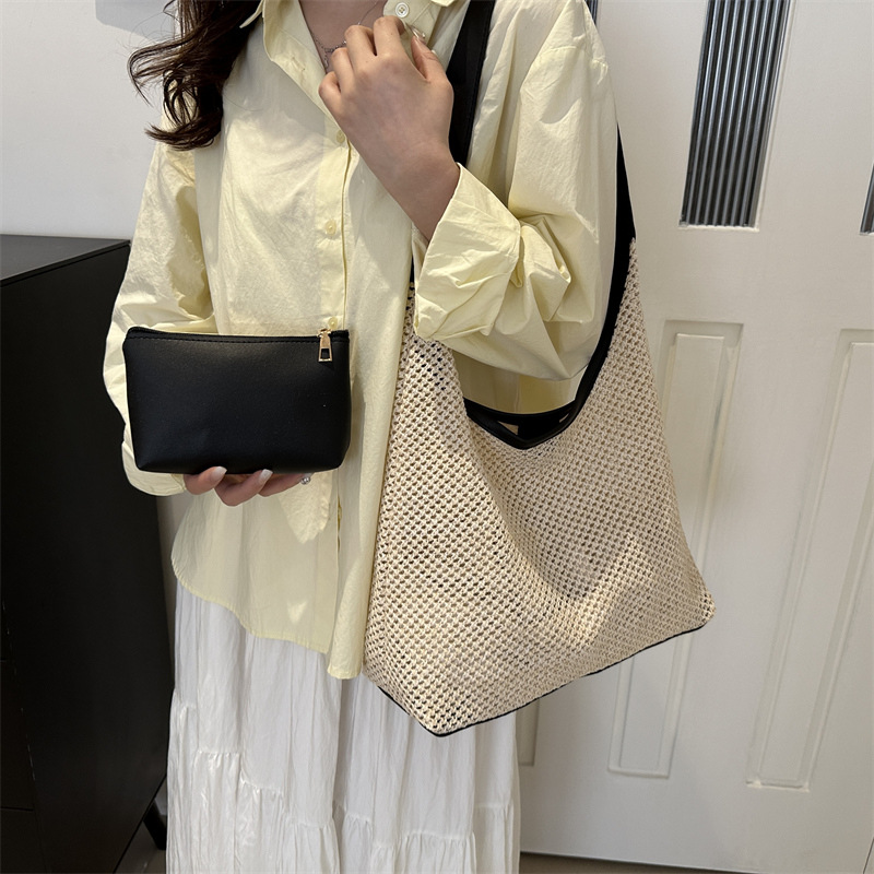 The new summer 2024 collection of fashionable straw woven bags, beach bags, large-capacity crossbody bags and high-quality single-shoulder bags for women Specification drawing