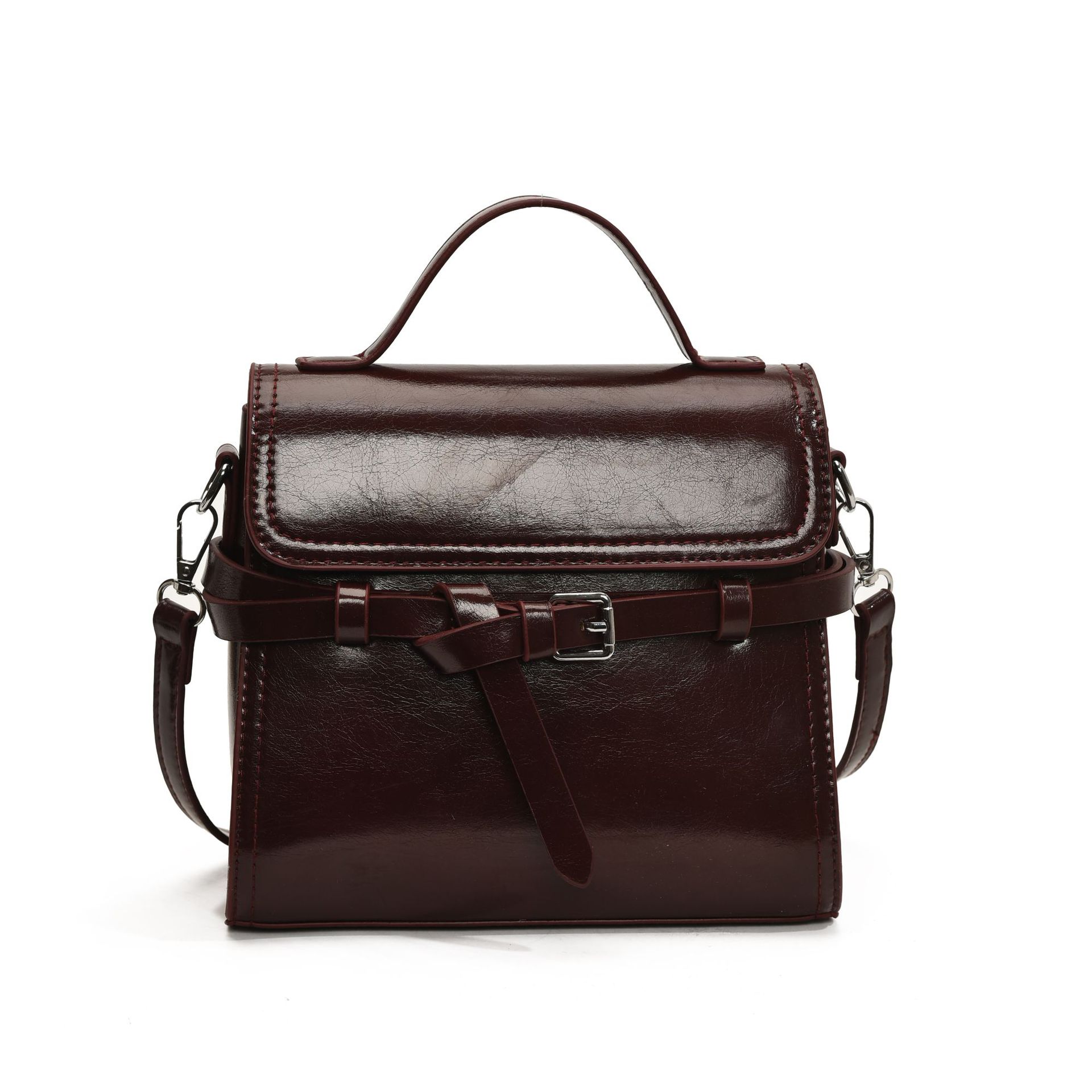 A new 2024 trendy and versatile women's handbag with a Kelly strap, a small square crossbody bag with a belt and strap Item Picture