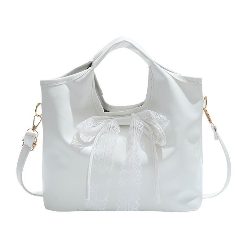 Korean simple and sweet style hand-held vegetable basket bag for women, fashionable oil-wax leather, lightweight and versatile commuter crossbody bag Item Picture