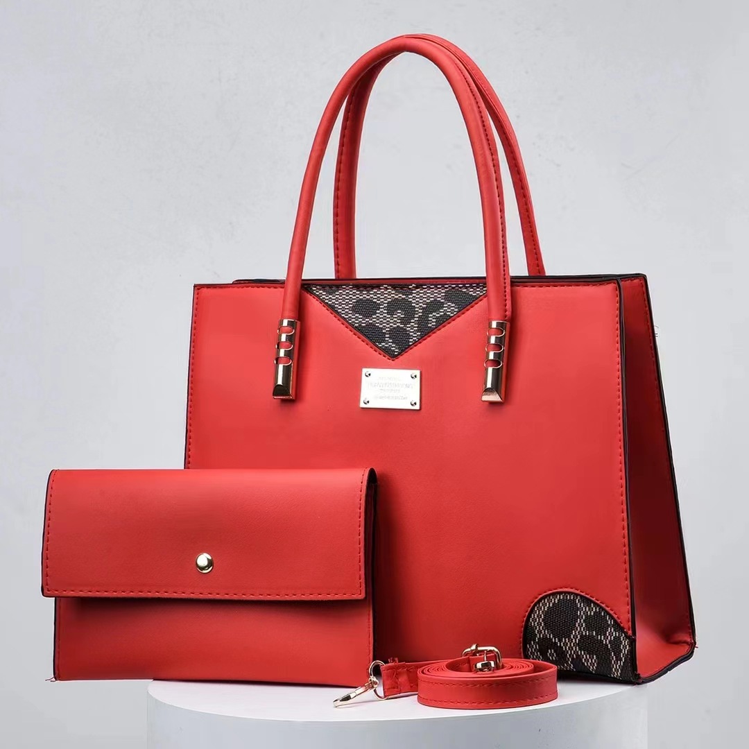 Two-piece leopard print mother and child bag for women, 2023 new style, embroidered, stylish texture, large capacity, cross-border export, color-blocking women's bag details Picture