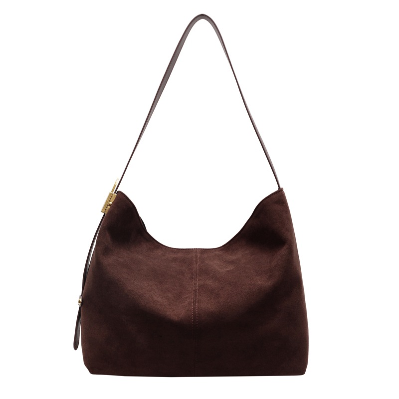 Retro casual large-capacity underarm bag for women, 2024 new matte fashionable tote bag, niche commuting single-shoulder bag Item Picture