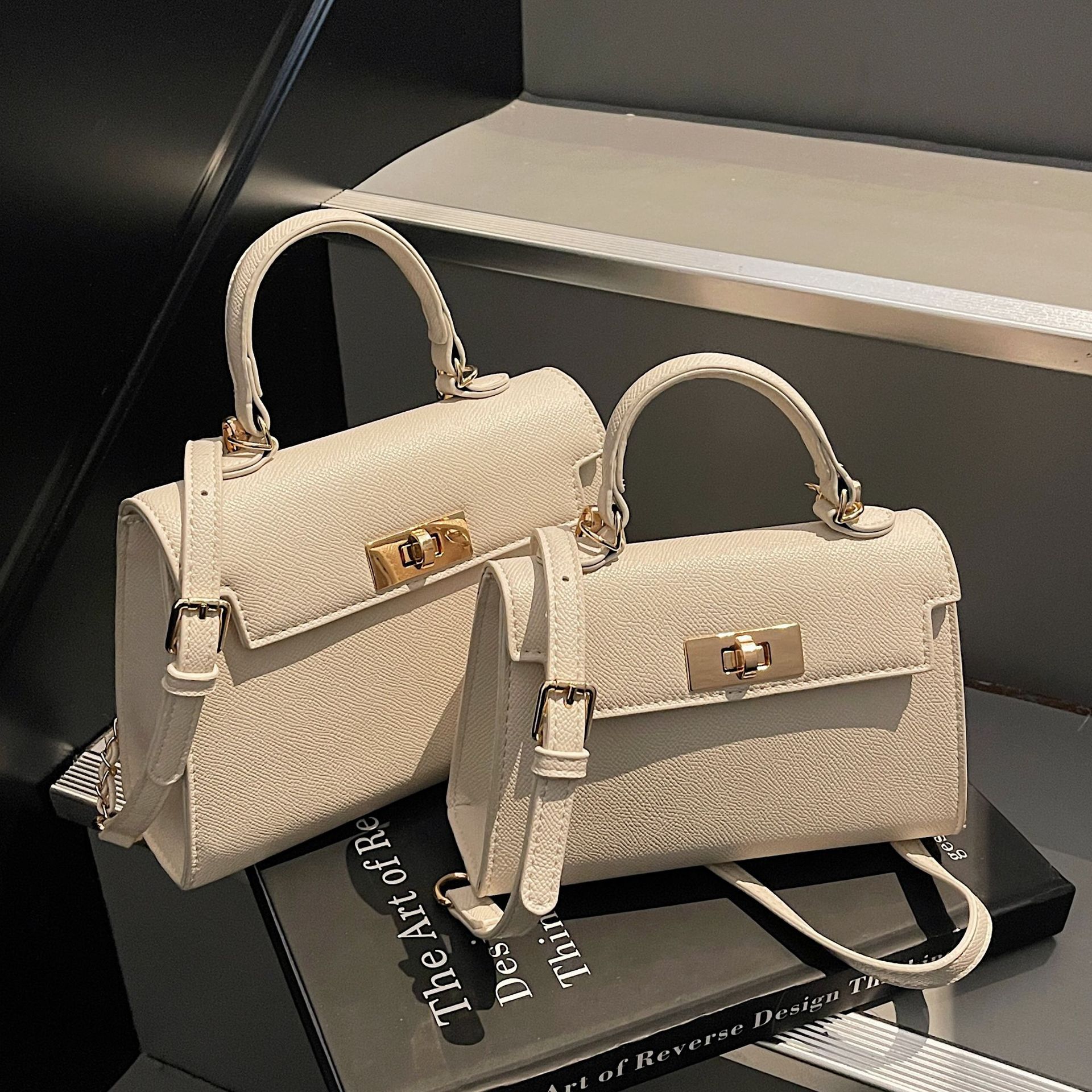 High-end handbag, women's 2025 new style, fashionable single-shoulder crossbody bag, trendy and stylish Kelly handbag full figure