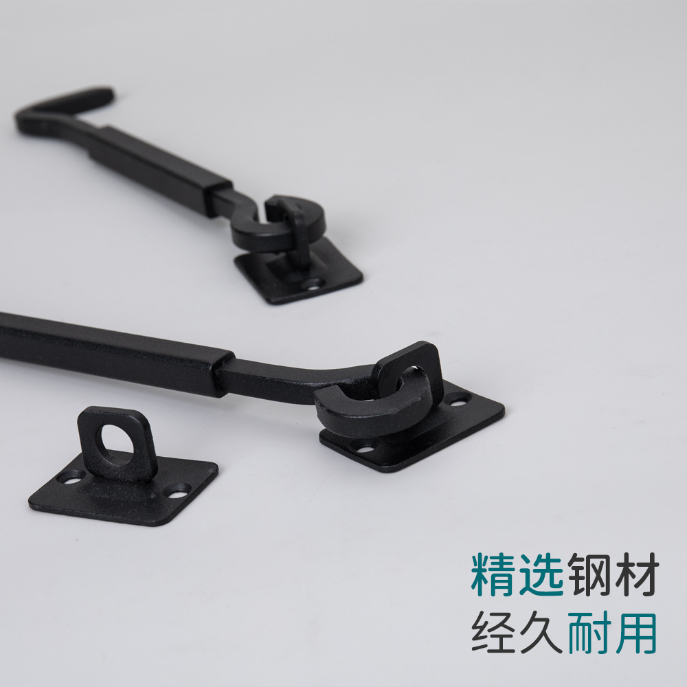 Stainless steel old-fashioned window hook, a household solid windproof window opening wonder, thickened fixed perforated wind hook for sliding doors and Windows details Picture