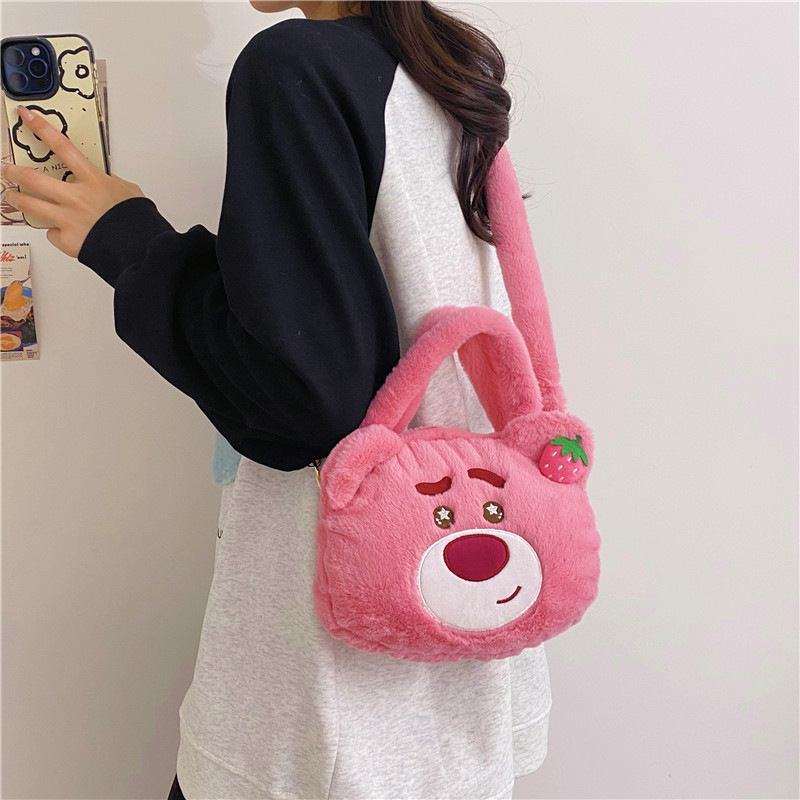 Sanrio's new plush bag, cartoon osmanthus dog plush toy bag, hand-held bag, shoulder crossbody bag, factory direct sales details Picture