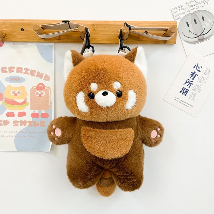 Cute cartoon raccoon backpack, plush toy backpack, new panda capybara schoolbag, female capybara doll bag details Picture