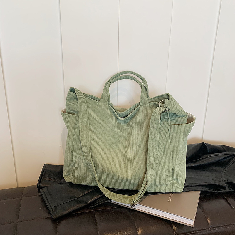 Crossbody bag, Japanese style zipper commuter thickened canvas tote bag, casual and artistic, simple single-shoulder handbag for students full figure