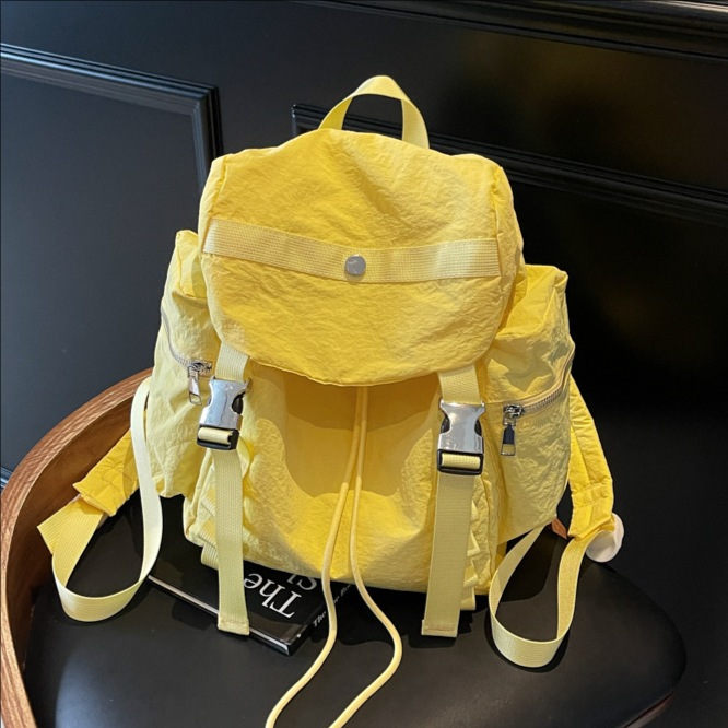 2025 Summer New forest-themed campus minimalist ins student laid-back style casual large-capacity nylon fabric backpack full figure