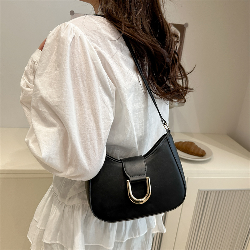Fashionable and casual underarm bag, simple and fashionable single-shoulder bag for women 2025 summer casual new simple and retro crescent bag Specification drawing
